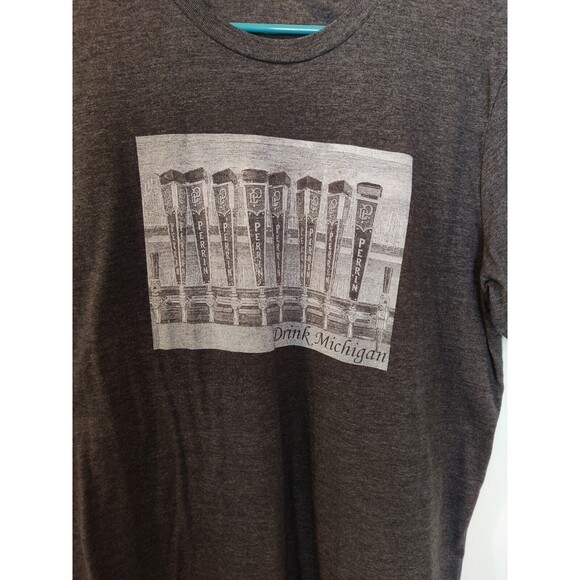 Perrin Drink Michigan T-Shirt-Size Large-Michigan Craft Beer-Made In USA - Picture 3 of 6